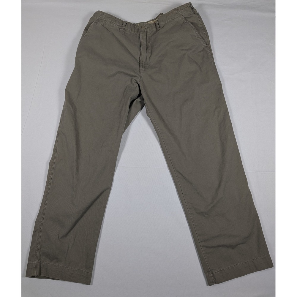 Cabelas Casuals Aged Khakis Mens Size 38x30 Elastic Waist Cotton Pants